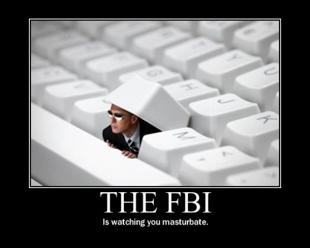 FBI pervert peeks out from keyboard